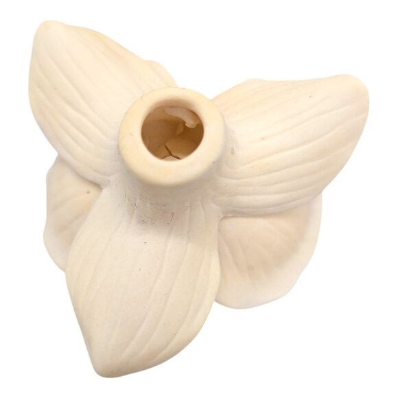 Retired Partylite Wooden Ball Diffuser Holder With Porcelain Orchid Metal Detail - Picture 7 of 13